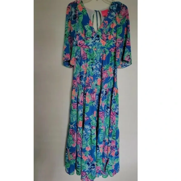 layered floral maxi dress Shailene Tiered Floral Bustier Maxi Dress in Vintage Cream Medium